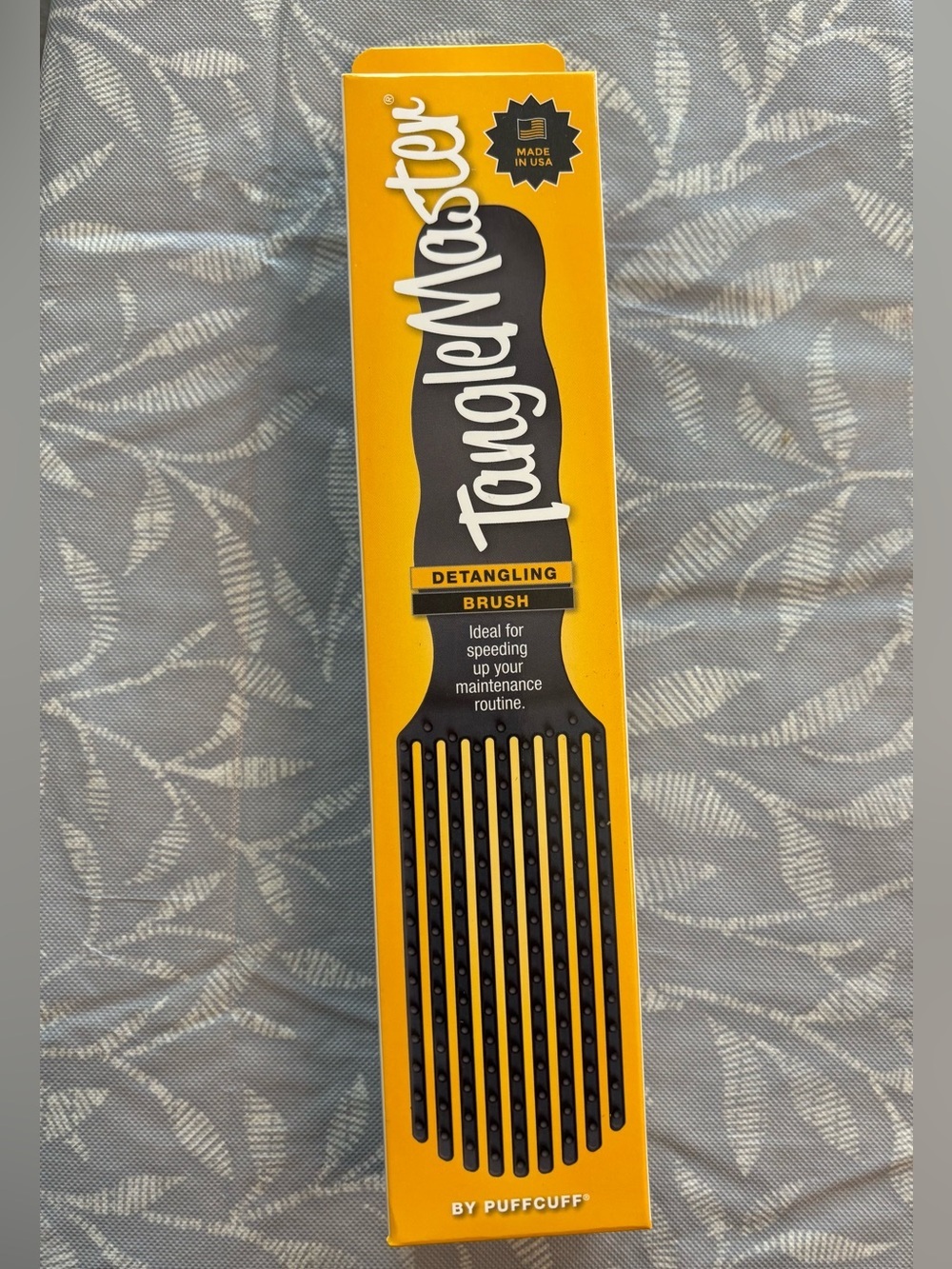 NWT TangleMaster Detangling Brush by PuffCuff Black Hair Comb Made in USA - Picture 2 of 4